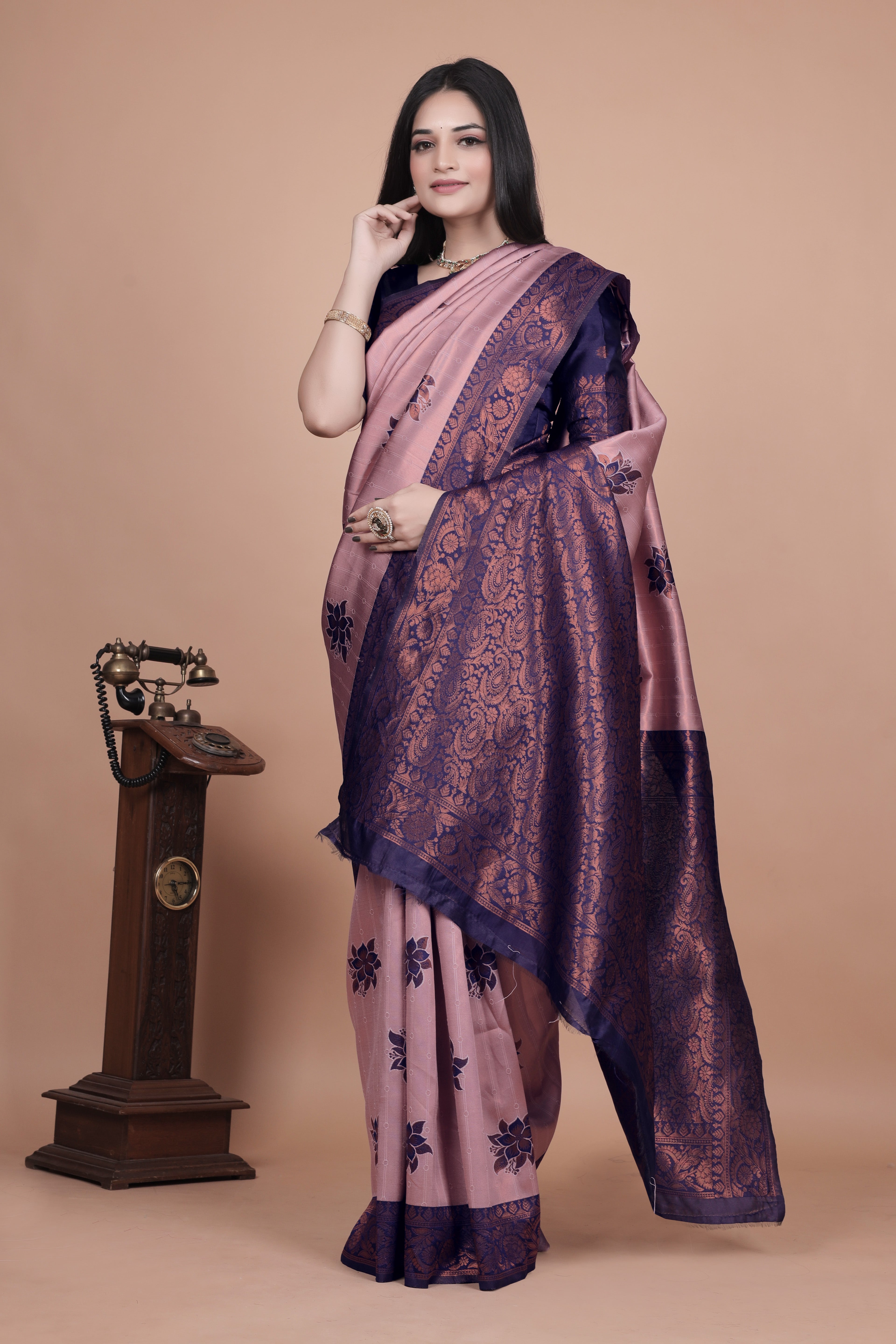 Banarasi Silk Saree with Lotus Motifs with 8 color option 🌺✨